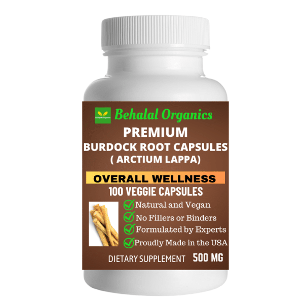 Burdock root capsules Behalal Organics