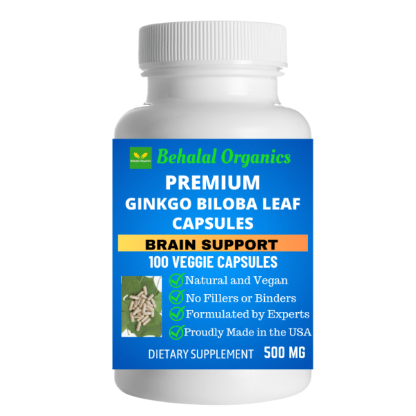 Ginkgo biloba leaf capsules Behalal Organics