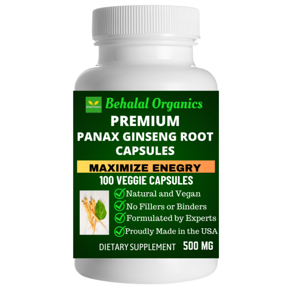 Panax Ginseng Root Capsules Behalal Organics