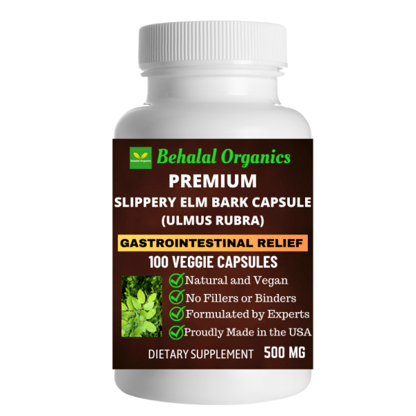 Slippery Elm Bark capsules Behalal Organics