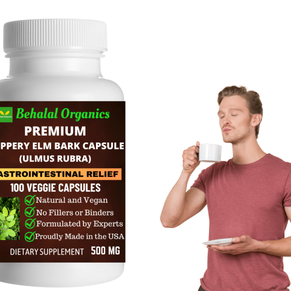 Slippery Elm Bark capsules Behalal Organics