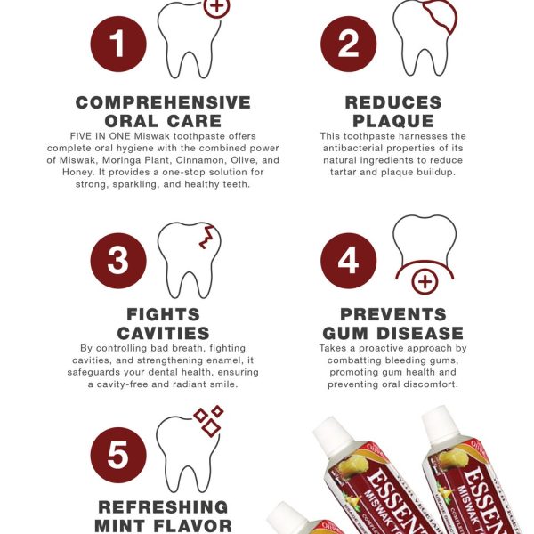 Essential Palace: Honey & Moringa Miswak Toothpaste - behalaal.com