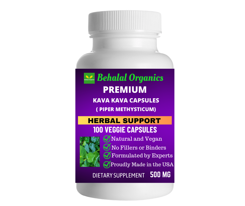 Kava_kava_Capsule_Behalal_Organics_1__72821png Kava kava 100 Quick Release Capsules - 500mg Per Capsule - Image 1