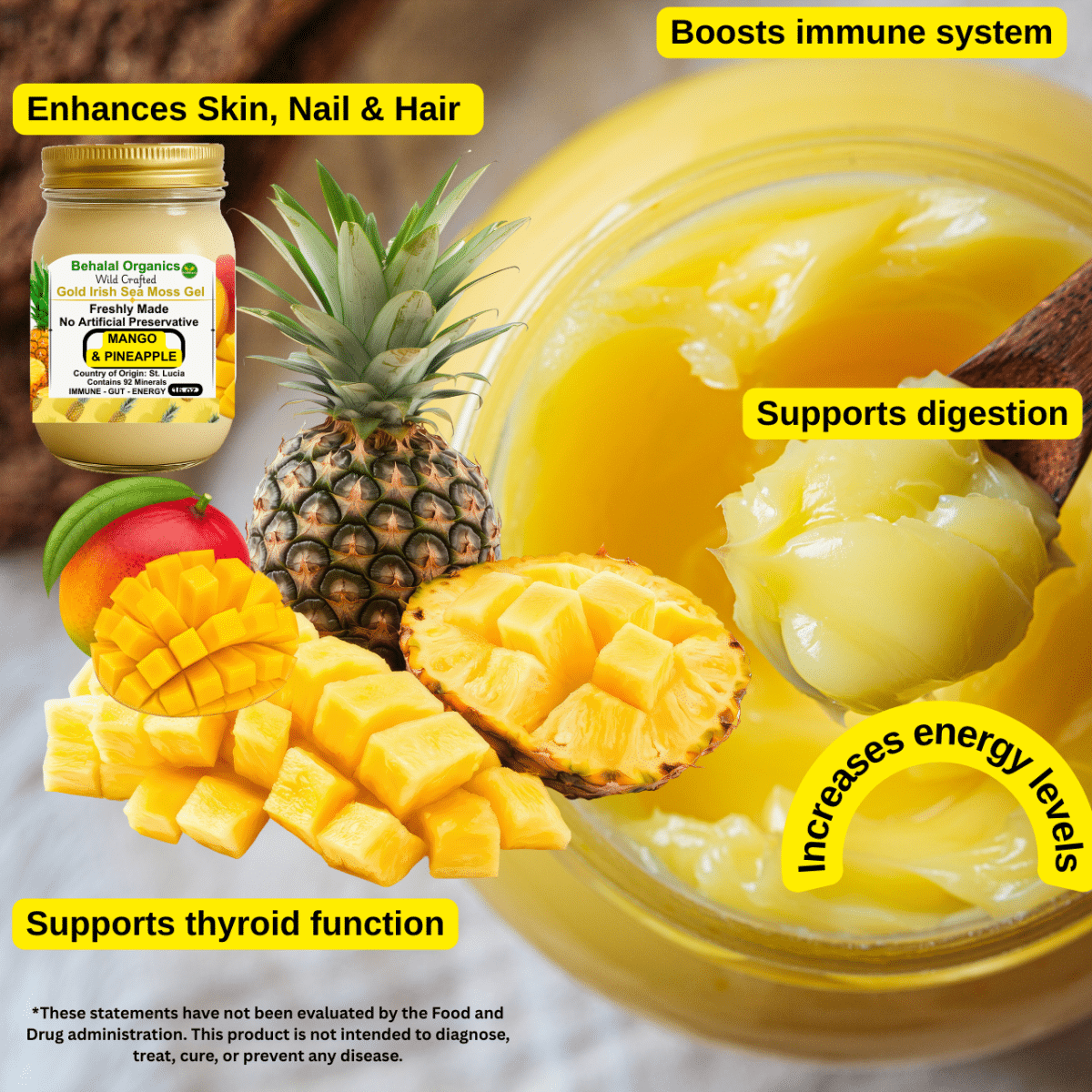 Irish Sea Moss Wildcrafted Gel with Pineapple & Mango – St. Lucia - Image 8