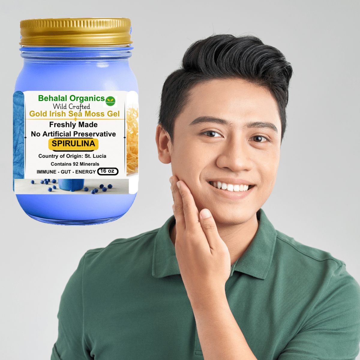 Irish Sea Moss Wildcrafted Gel with Spirulina - St. Lucia - Image 3