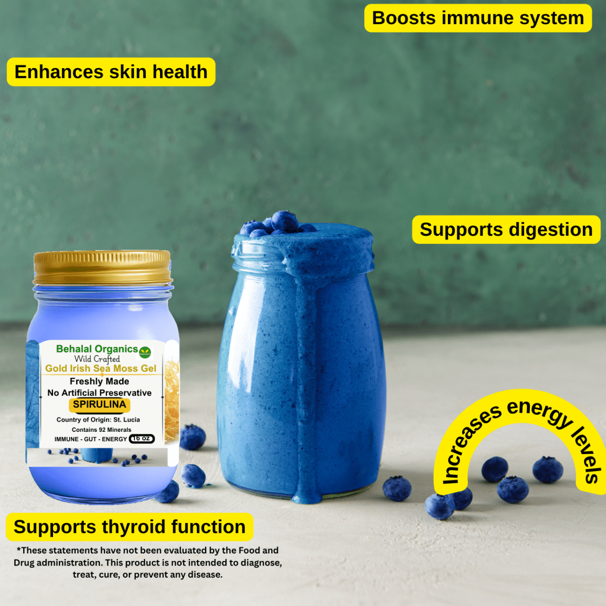 Irish Sea Moss Wildcrafted Gel with Spirulina - St. Lucia - Image 5
