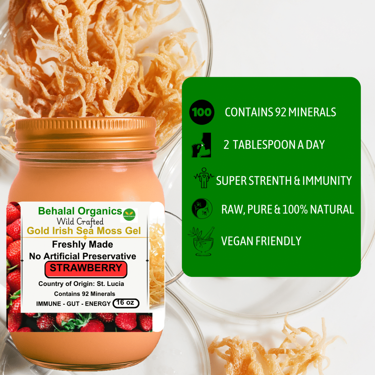 Irish Sea Moss Wildcrafted Gel with Strawberry – St. Lucia - Image 3